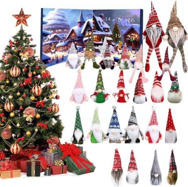Tomte kalender - Räkna ner dagarna till julafton med en ny charmig tomte varje dag