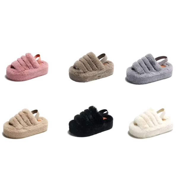 Fluffy slippers - Lyxiga, mjuka tofflor med platå - Bild 8