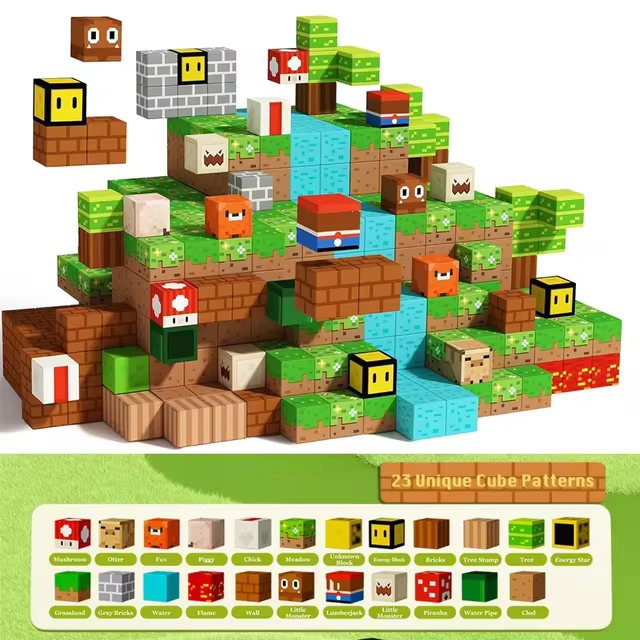 Mine magnet world - Bygg din egna värld med magnetiska bygg kuber