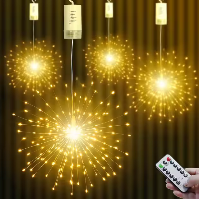 Firework Led Lights - Batteridriven, hängande julbelysning (för innomhus och utomhus bruk)