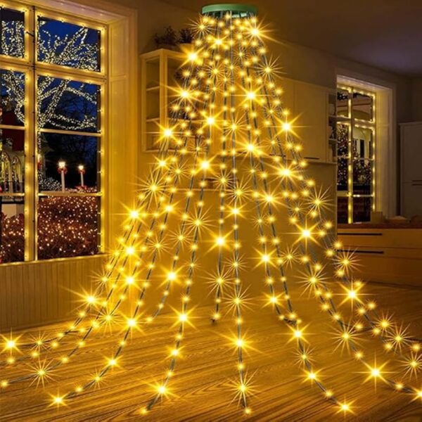 Christmas Tree Waterfall Lights with Ring - Den bästa belysningen för din julgran - Bild 6