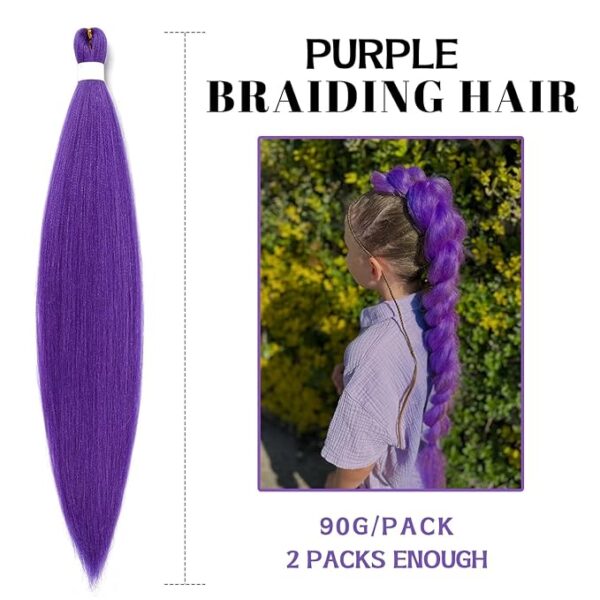 Iconic Braid – Lila Flätextensions (60cm) - Bild 8