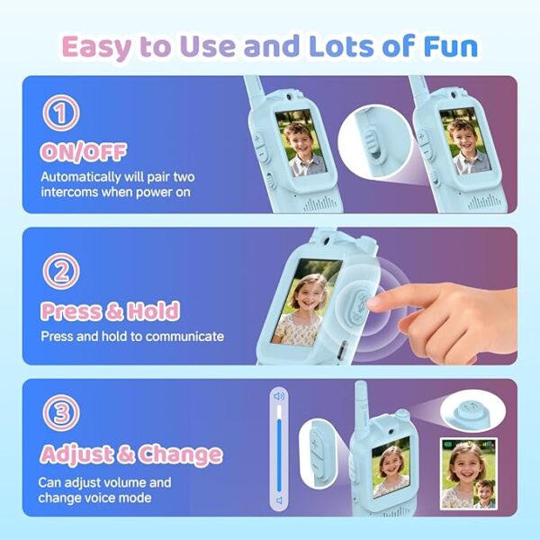 Walkie Talkies med Video & Röstfilter – För Lek, Skratt & Äventyr! (2-pack) - Bild 3