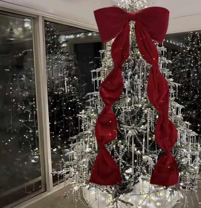 Extra Stor Julrosett i Sammet – För Gran, Dörr & Dekor - Bild 5