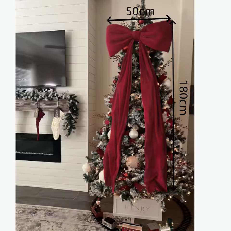 Extra Stor Julrosett i Sammet – För Gran, Dörr & Dekor - Bild 10