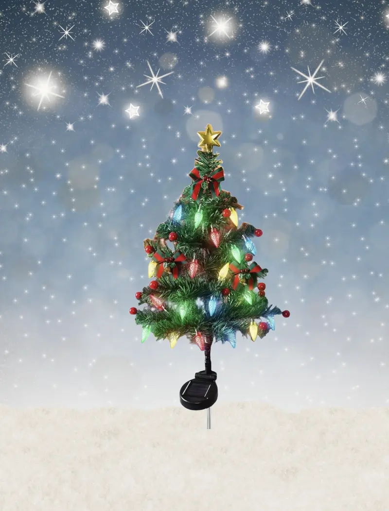 Solar Fir Tree: Charmig Julgran med Belysning & Pynt