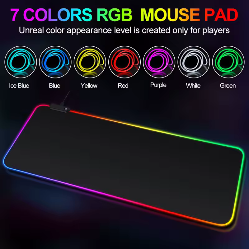 RGB Mouse Pad – Extra Stor Musmatta med LED-effekter